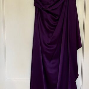 Elegant Purple St. John one shoulder ball gown
